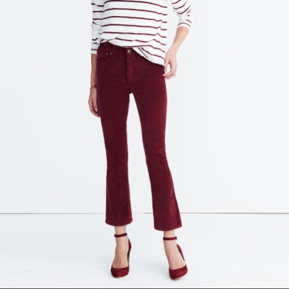 Madewell Cali Demi Boot Cropped in Velvet size 28